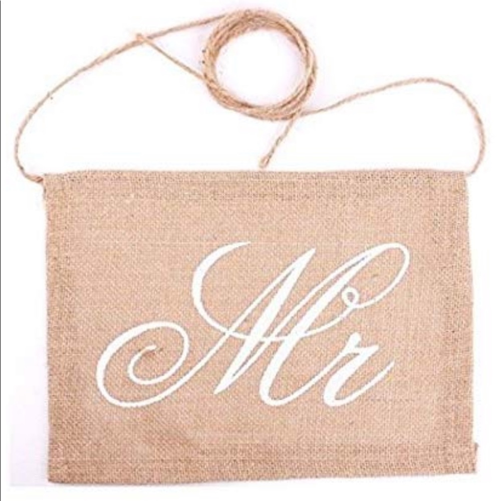 Mr. and Mrs. Burlap Chair banner set